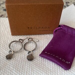 SILPADA sterling silver, smoky quartz earrings.